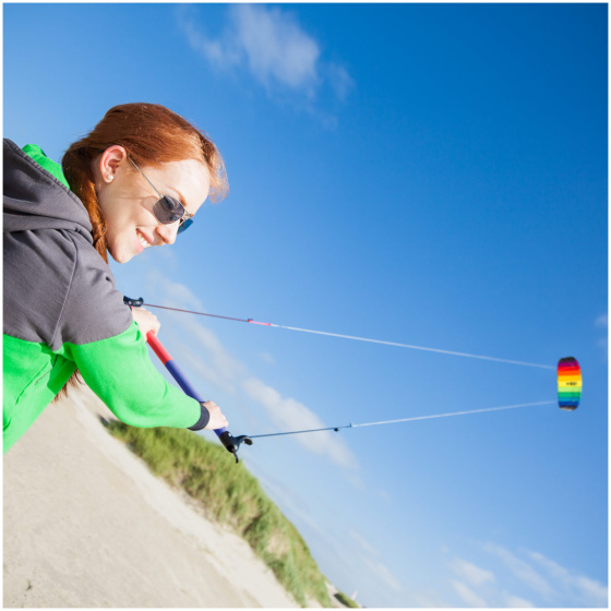 Symphony Beach III Stunt Kite 130cm Raimnbow 2 Linors HQ - Bild 5