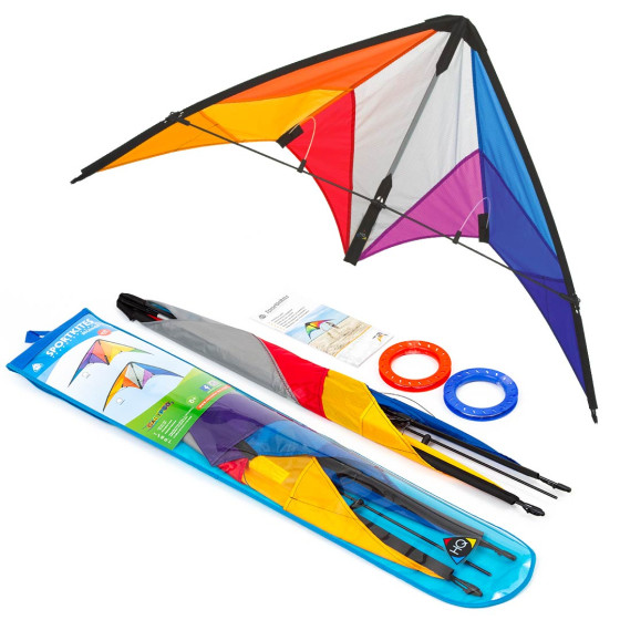 Calypso II Rainbow Stunt Kite 105cm 2-linors HQ - Bild 2