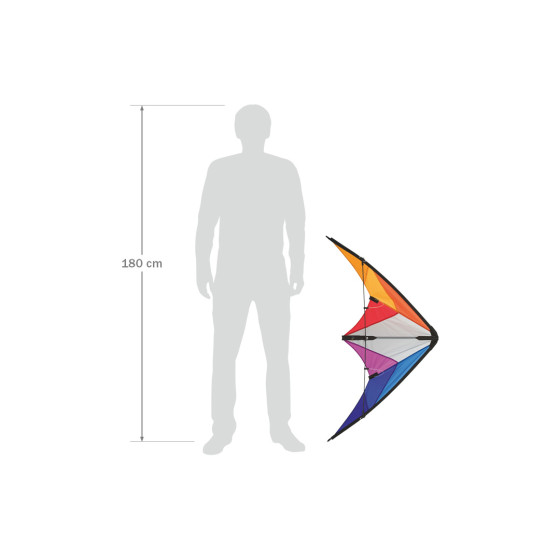 Calypso II Rainbow Stunt Kite 105cm 2-linors HQ - Bild 4
