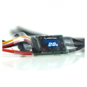 Hobbywing FlyFun V5 20A 2-4S ESC DEO Technology / Active Freewheeling The DEO technology (Driving Efficiency Optimization) implemented in the ESC has multiple advantages: Rapider and smoother throttle response, better stability and flexibility during flight. Higher driving efficiency, longer flight time. Lower ESC temperature, more reliable operation. Soft Start-ups & Reverse Brake New soft start-up modes are applicable to regular propeller aircraft and EDF aircraft with different sizes. With Reverse Brake mode enabled when landing can effectively shorten the sliding distance of the aircraft to simulate the landing of a real aircraft (within a super short distance, the FLYFUN 130A/160A-HV-OPTO-V5 doesn’t have this function). Normal Brake Mode, Proportional Brake mode, and Brake Disabled mode are also available; the brake amount is adjustable in normal brake mode while in proportional brake mode, the brake force will be automatically allotted on the basis of the position of radio throttle stick. Multiple Protections Multiple protection features include start-up, over-current, ESC thermal, capacitor thermal, overload, throttle signal loss (or Fail Safe), and abnormal input voltage effectively prolongs the service life of the ESC. New Design & Great performance New design brings exquisite look and good heat-dissipating performance. Imported components, the high-performance 32-bit microprocessor, and the PCB (printed circuit board) with extremely low impedance adopted by the ESC guarantee great current endurance, excellent performance and high reliability. The ESC is available in high-voltage/regular version with different Amps. Multiple Programmable Parameters Multiple programmable parameters for setups of different fixed-wing aircraft are adjustable via transmitter or Hobbywing LED program box. Specifications: Type: Brushless ESC High Voltage/Regular: Regular Continuous/Peak Current: 20A/30A Input: 2-4S LiPo BEC: Switch Mode: 5.2V / 2.5A/4A Input Wires: 18AWG 140mm Motor Wires: 16AWG 110mm Input Connectors: No Motor Connectors: yes, 2mm gold bullet female Size: 25x15x5 mm Weight: 13g Firmware Updates: Not Supported ESC Programming via: Transmitter: Supported LED Program Card: Not Supported LED Program Box: Supported LCD Program Box: Not Supported WiFi Module: Not Supported Program Port: Separate Program Wire Harness