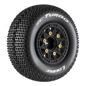 Louise SC-TURBO 1/10 short course däck soft 12 14 17mm hex svart fälg