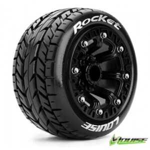 Louise ST-ROCKET 2.2 däck 1/16 stadium truck soft svart fälg 12mm hex