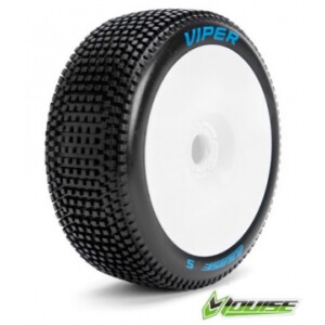 Louise B-VIPER 1/8 buggy däck soft vita fälgar 17mm hex