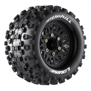 Louise MT-UPHILL 1/10 monster truck däck soft 12-17mm hex svart fälg