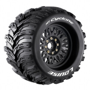 Louise MT-CYCLONE 3.8 monster truck däck sport 17mm hex svart fälg