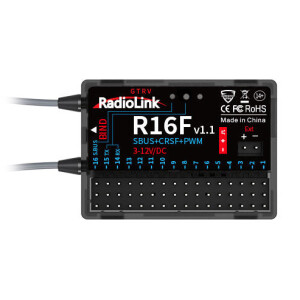 Radiolink R16F 16-kanals mottagare 2.4GHz med telemetri SBUS CRSF PWM