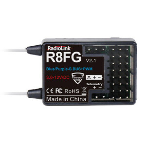 Radiolink R8FG 8-kanals mottagare med gyro telemetri 2.4GHz RC