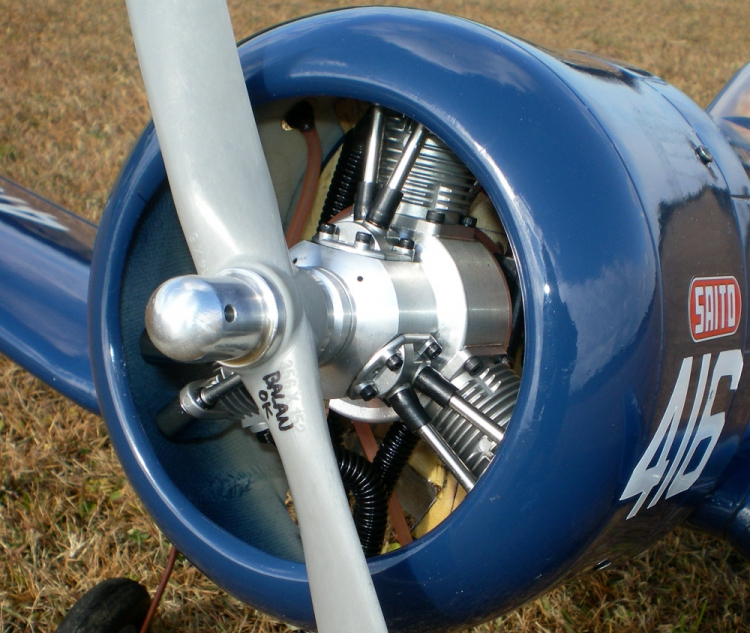 SAITO FA-120R3 20cc 4-takts 3-cyl Stjärnmotor Metanol - Bild 5