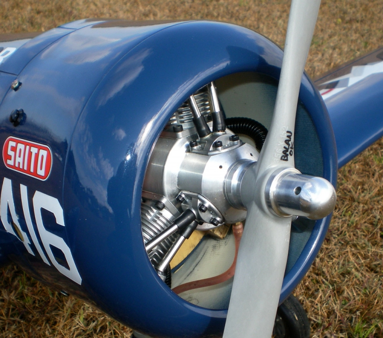 SAITO FA-120R3 20cc 4-takts 3-cyl Stjärnmotor Metanol - Bild 6