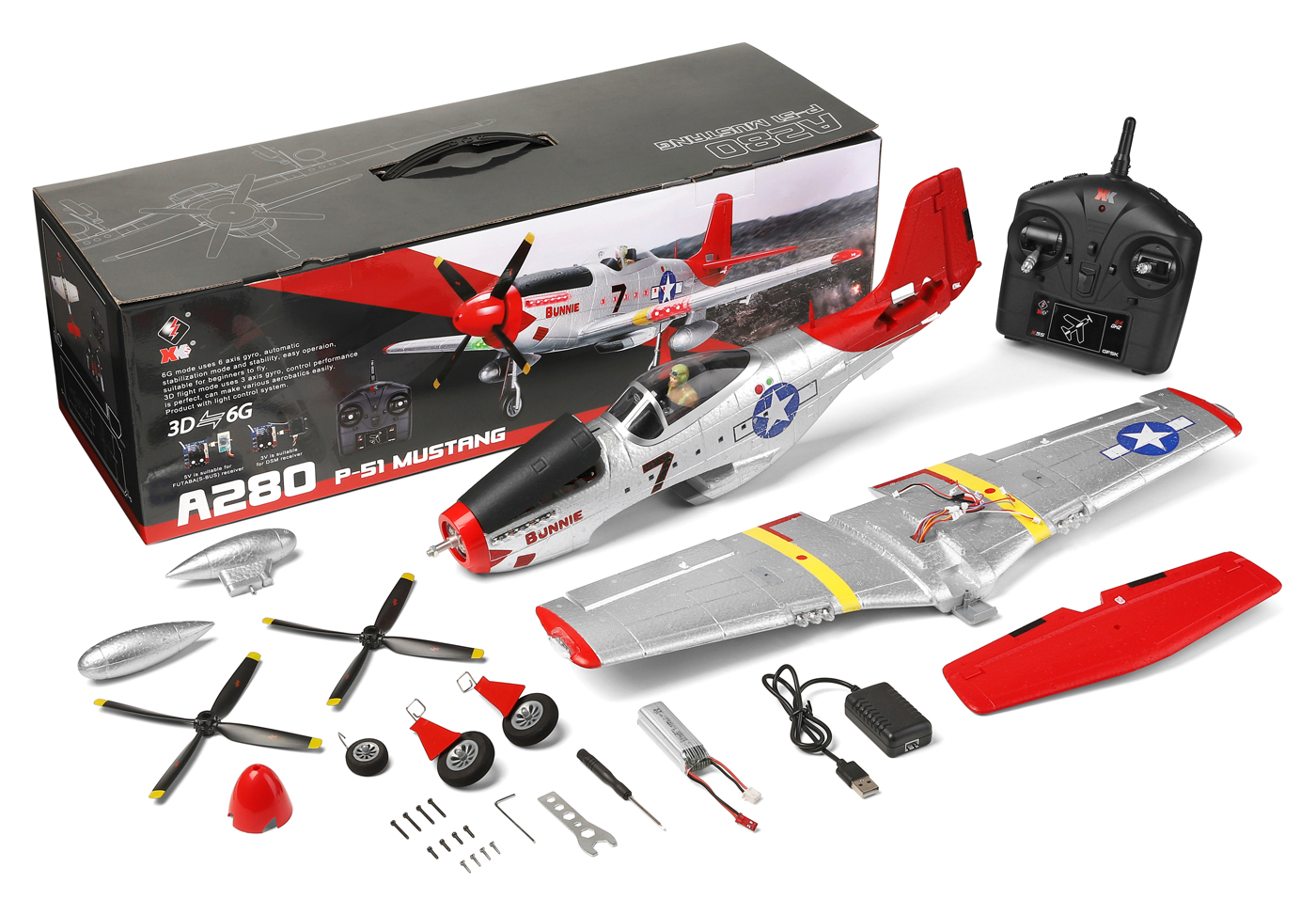 WL A280 P51 Mustang Warbird 560mm RTF - Bild 11