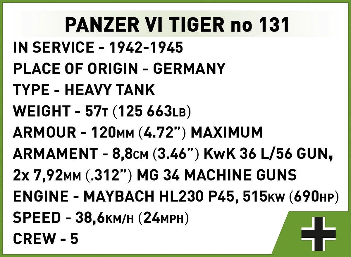 Cobi Panzer VI Tiger I no 131 - Bild 11