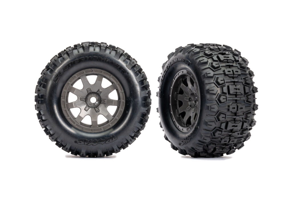 Däck & Fälg Sledgehammer Traxxas Mini Maxx Grå Bak 2st -