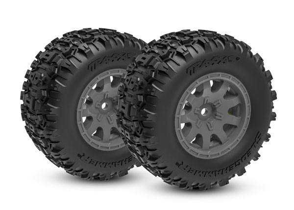 Däck & Fälg Sledgehammer Traxxas Mini Maxx Grå Bak 2st -