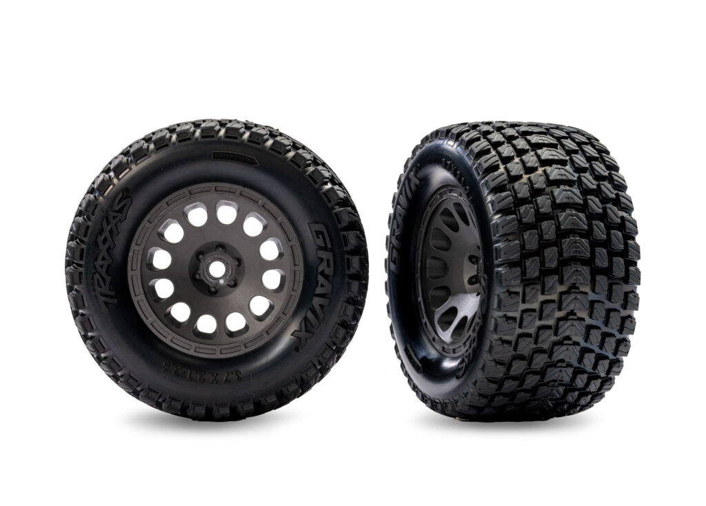Däck & Fälg Gravix / Mini XRT Traxxas 10772 Grå Fram 2st