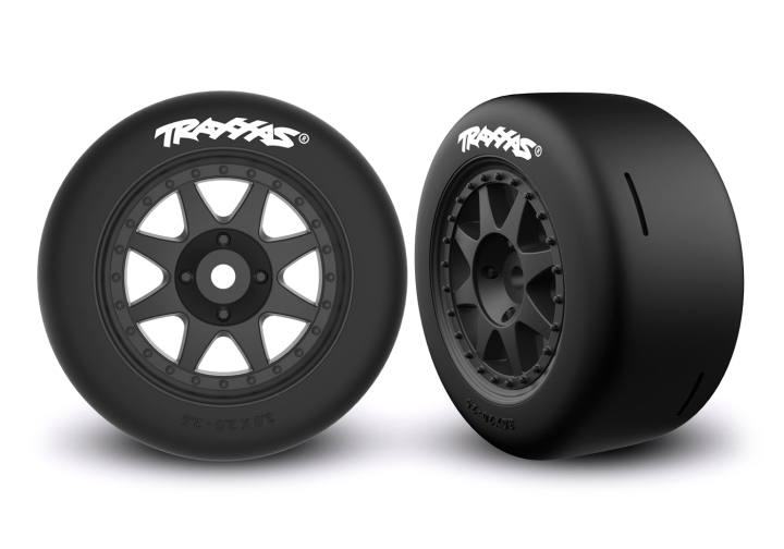 Däck & Fälg Speed Slicks Hard / Mini Rally Svart Fram (2) 10876-BLK