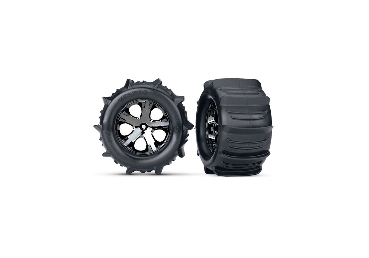 Däck/fälg Paddel/All-Star Svart Krom 2.8" TSM Bak (2)