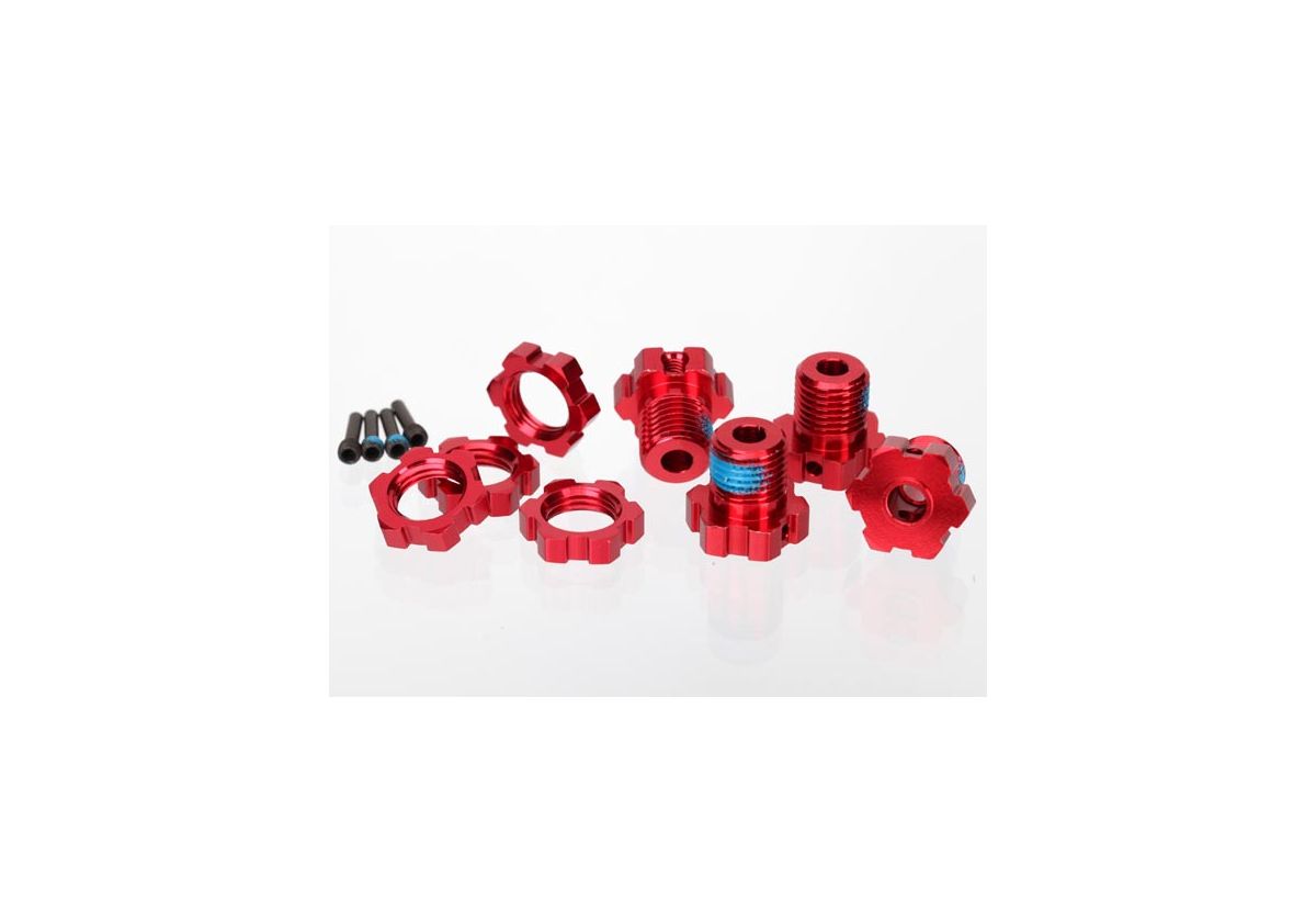 Hjulnav & Mutter 17mm Aluminium Röd (4) 5353R