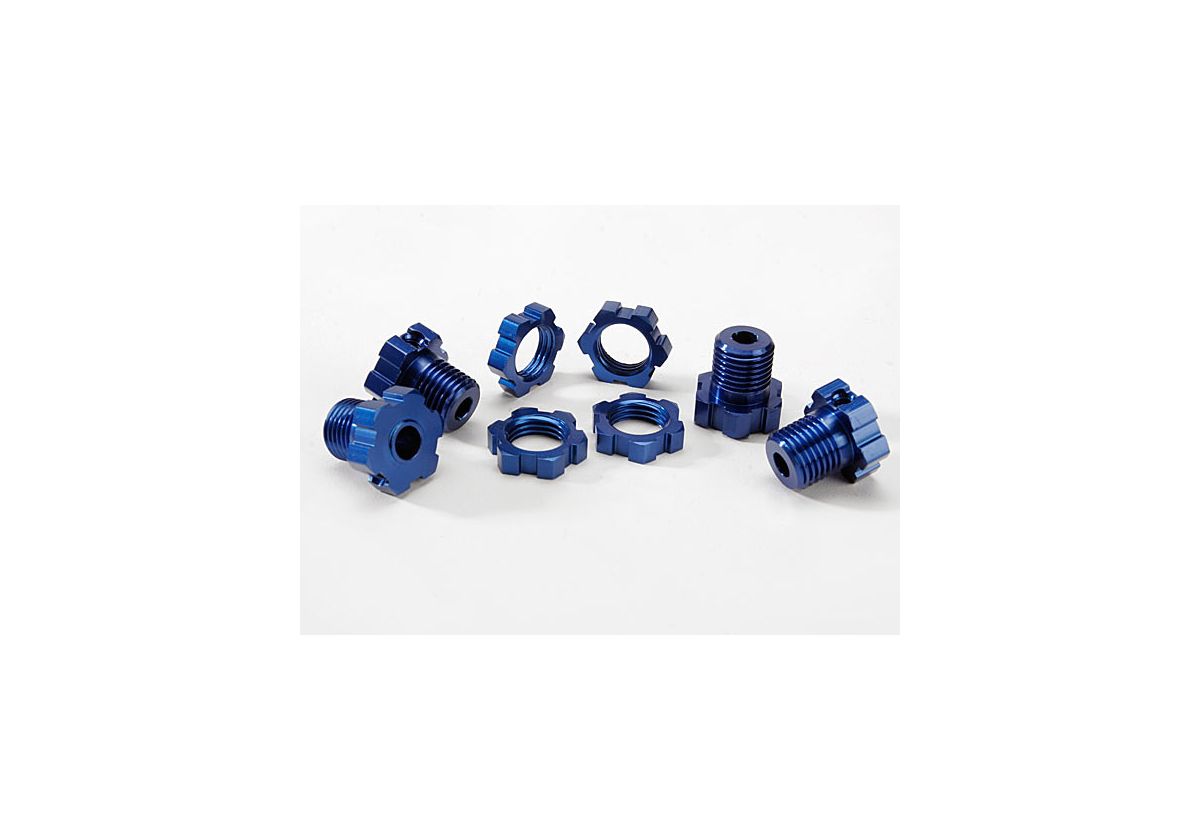 Hjulnav & Mutter 17mm Aluminium Blå (4) 5353X
