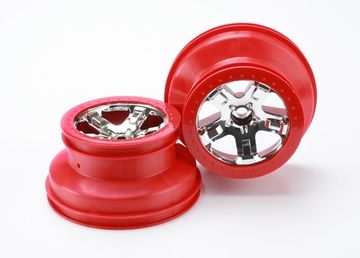 Fälg SCT Krom-Röd 2.2/3.0" 2WD Fram (2) 5870