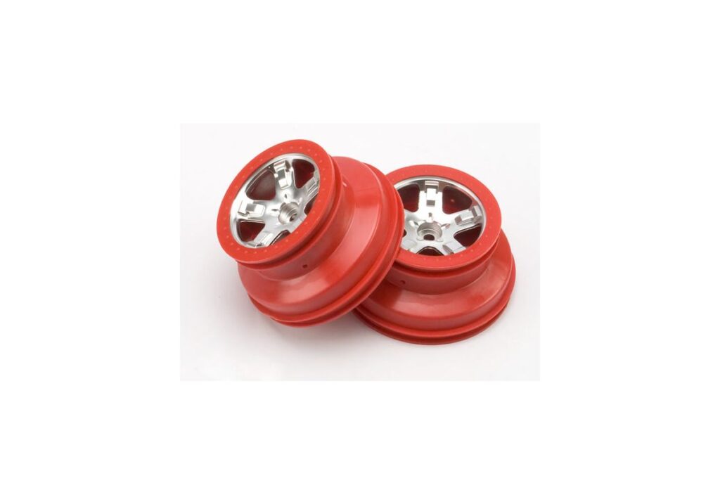 Fälg SCT Matt Krom-Röd 2.2/3.0" 2WD Fram (2) 5874A