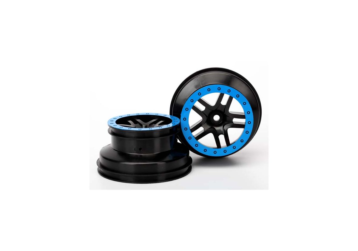 Fälg SCT Split-Spoke Svart-Blå 2.2/3.0" 4WD/2WD Bak (2)