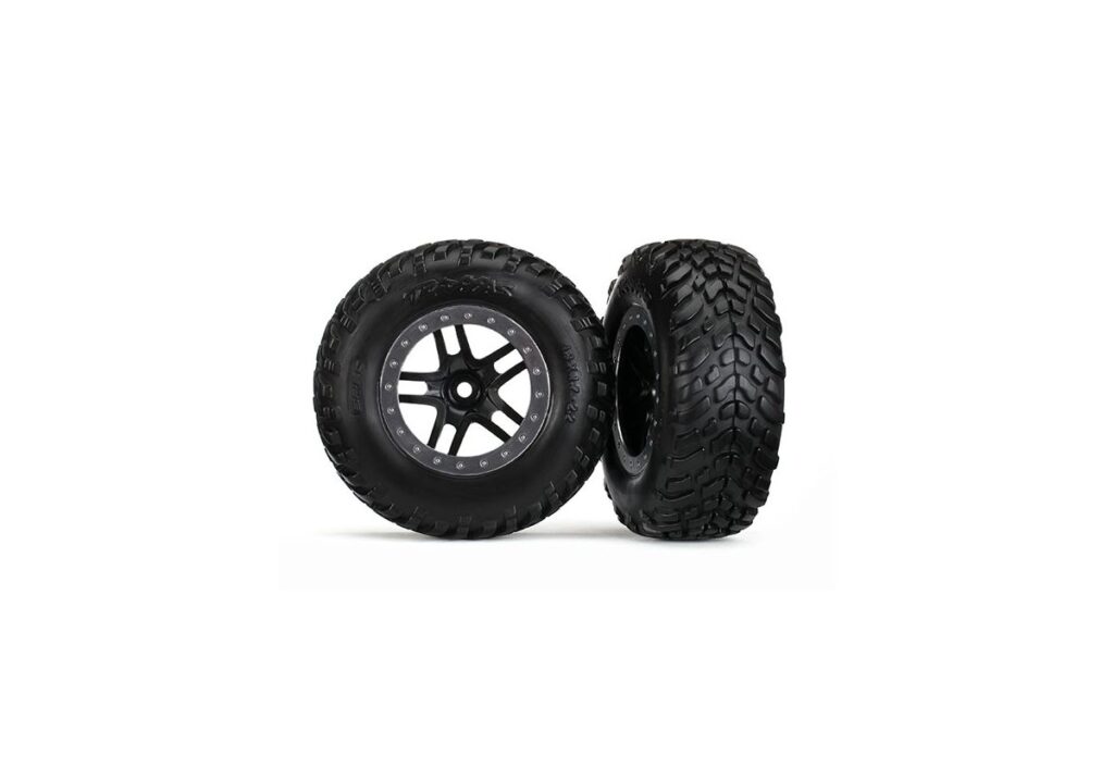 Däck/fälg SCT S1/S-Spoke Svart-Matt Krom 4WD/2WD Bak TSM
