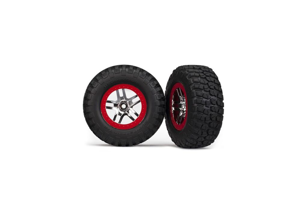 Däck & Fälg Goodrich/S-Spoke Krom-Röd 4WD/2WD Bak (2) 6873A