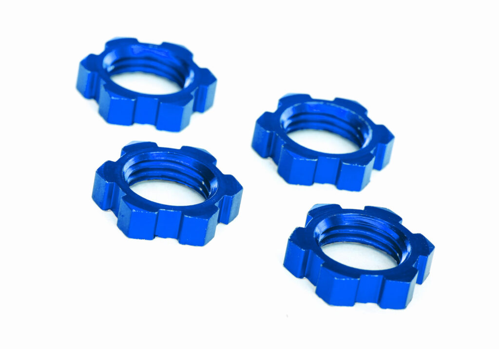 Hjulmutter 17mm Aluminium Blå (4) 7758