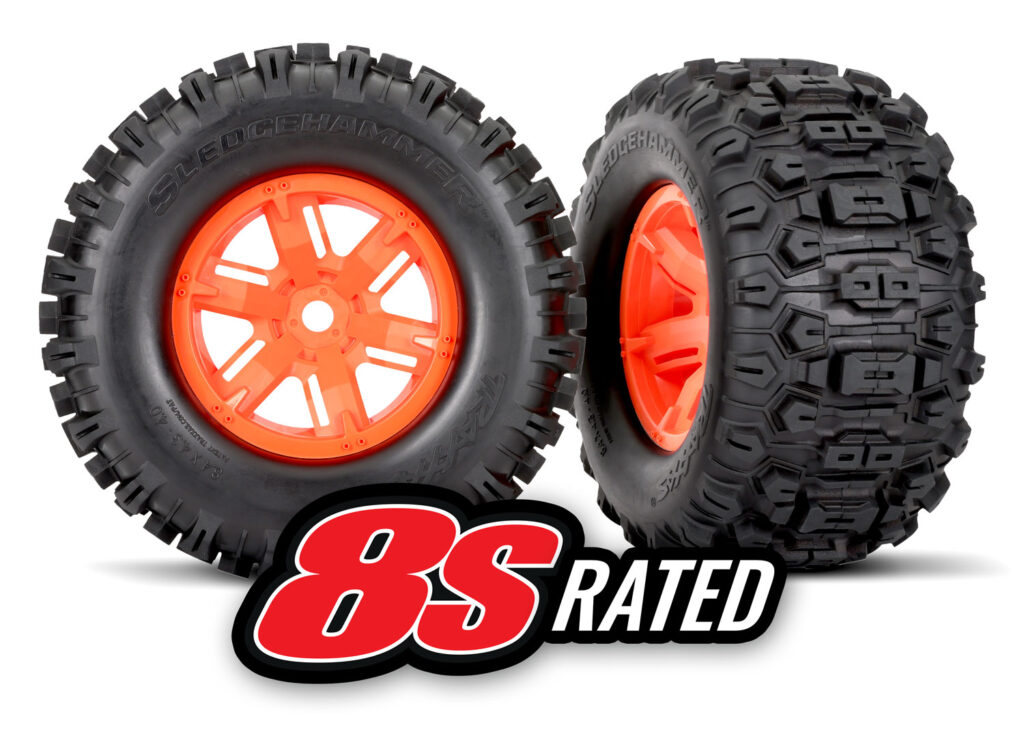 Däck & Fälg Sledgehammer/X-Maxx Orange (2) 7774T