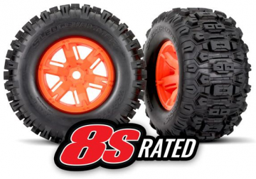 Däck & Fälg Sledgehammer/X-Maxx Orange (2) 7774T