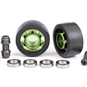 Wheeliebar-hjul alu grön kullager X-Maxx/XRT/Maxx/Sledge (2)