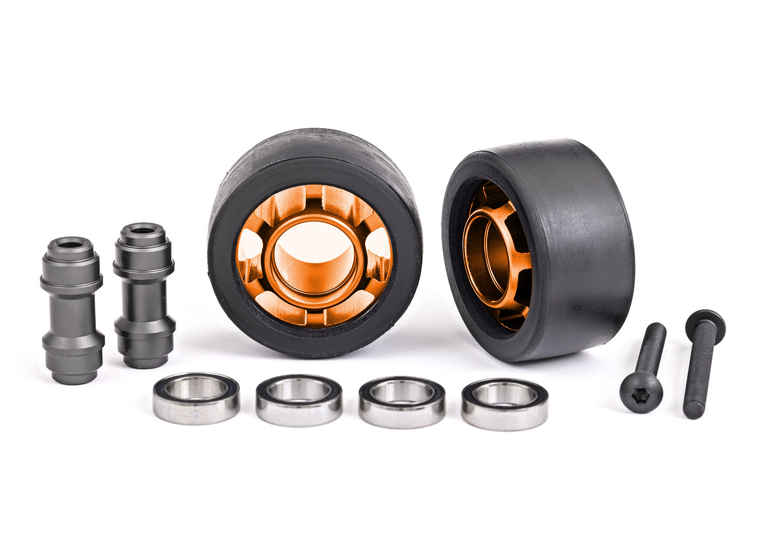 Wheeliebar-hjul alu orange X-Maxx/XRT/Maxx/Sledge (2)