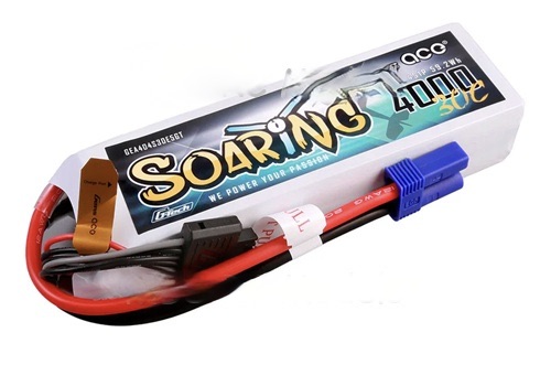 Lipo 14,8v 4S 4000mAh 30C Gens ace Soaring EC5