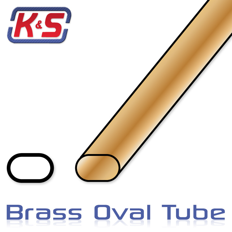 Mässingsrör Oval 6.5x8.9mm 30cm 2st