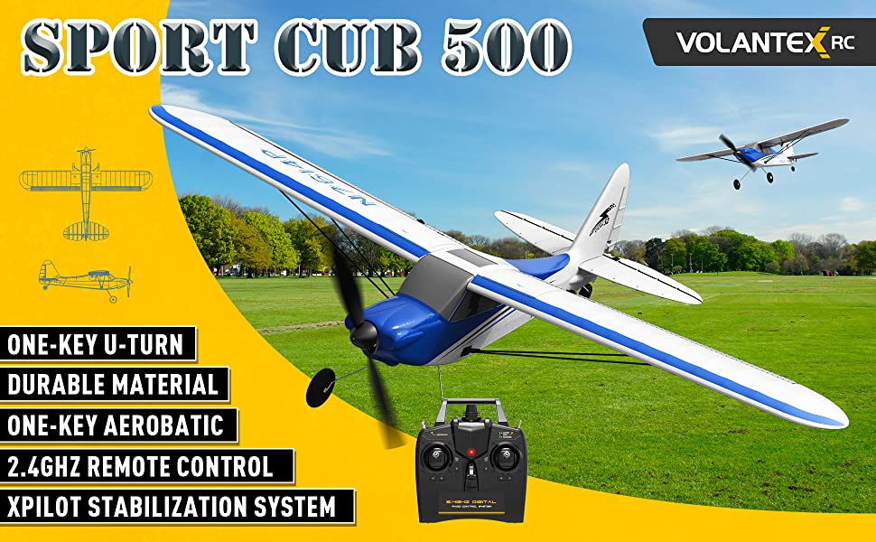 Volantex Sport Cub 500 Gyro 4-Kanals 500mm RTF Blå - Bild 11