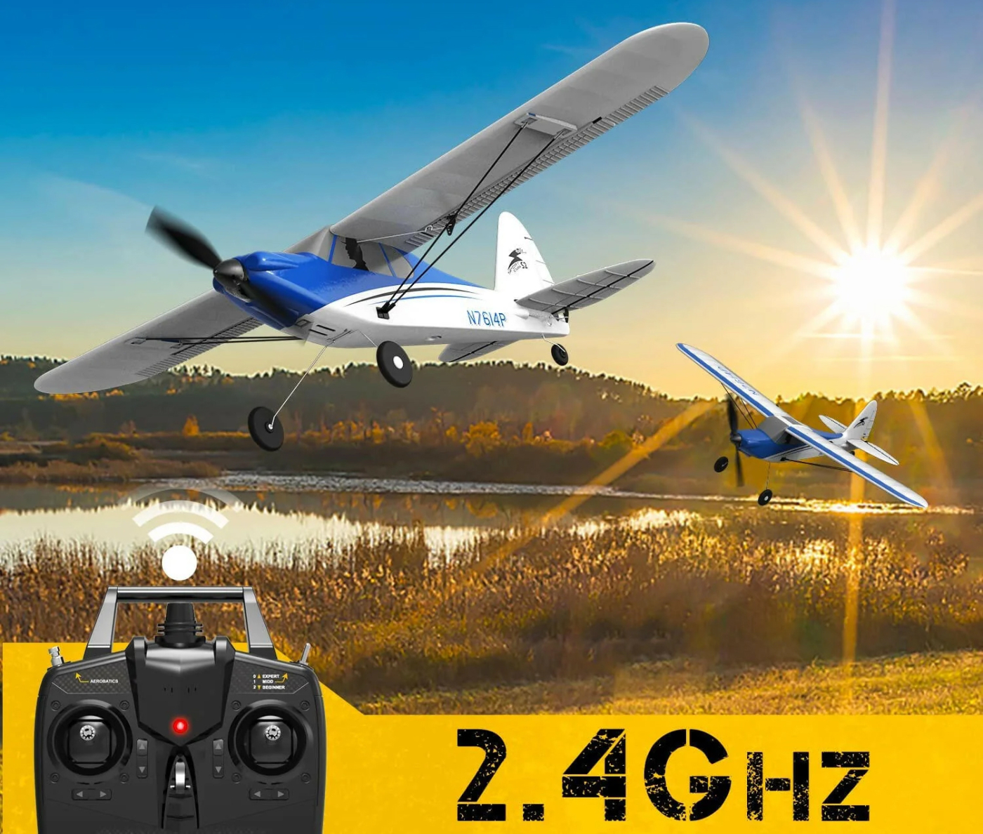 Volantex Sport Cub 500 Gyro 4-Kanals 500mm RTF Blå - Bild 6
