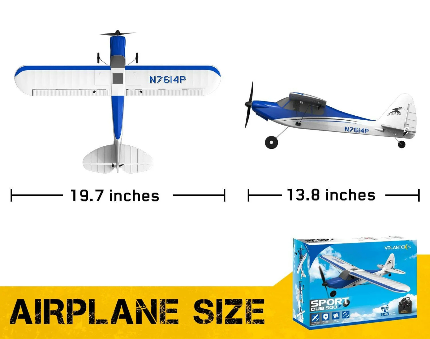 Volantex Sport Cub 500 Gyro 4-Kanals 500mm RTF Blå - Bild 10