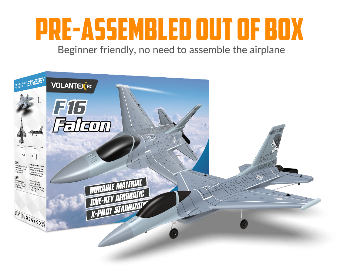 Volantex F16 Fighting Falcon Gyro 4-Kanals 340mm RTF - Bild 4