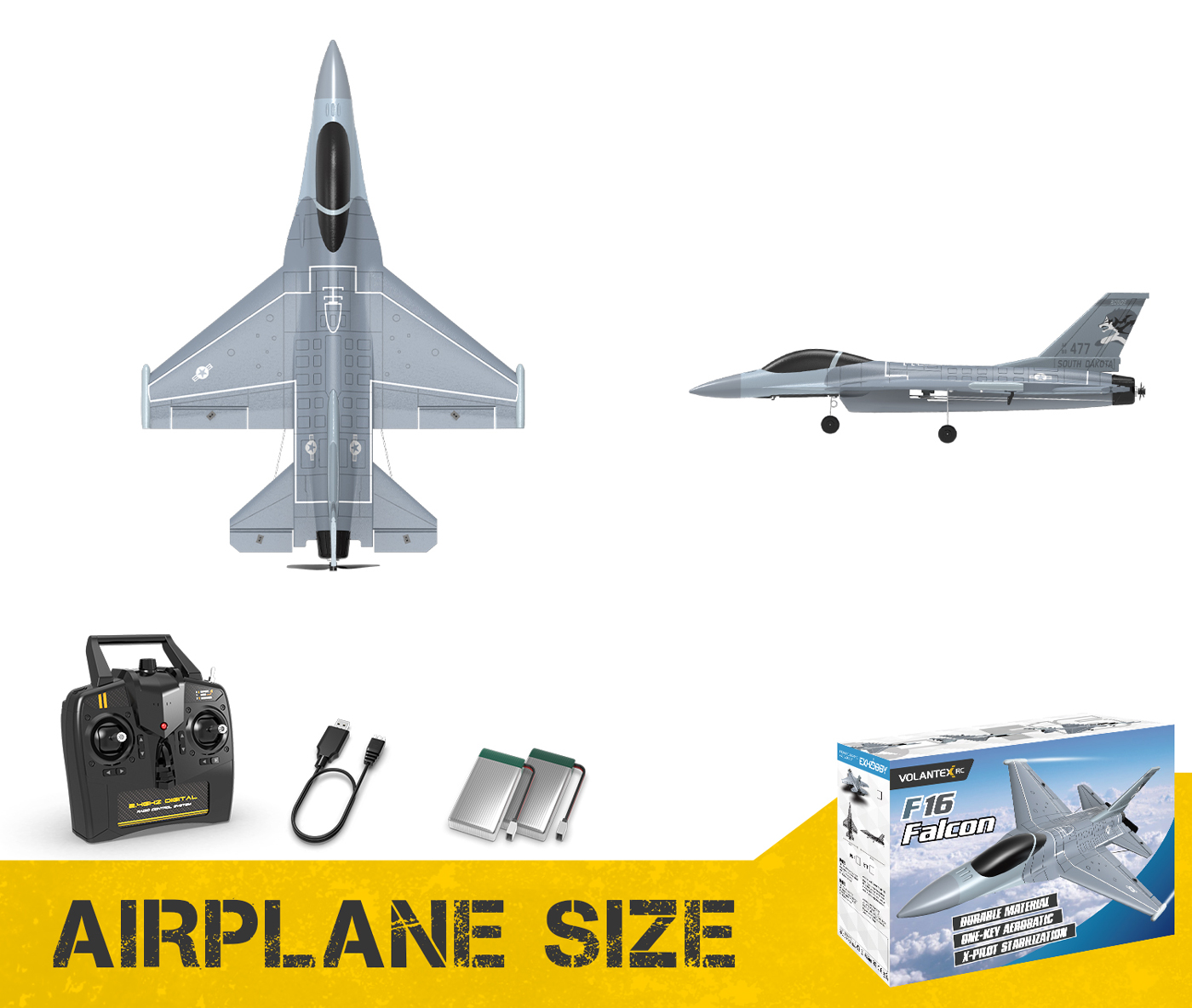 Volantex F16 Fighting Falcon Gyro 4-Kanals 340mm RTF - Bild 6