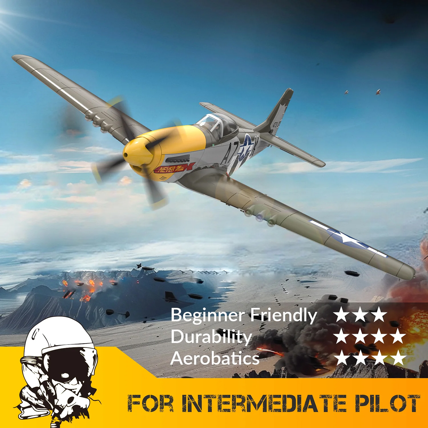 Volantex P51D Mustang Borstlös 500mm RTF - Bild 3