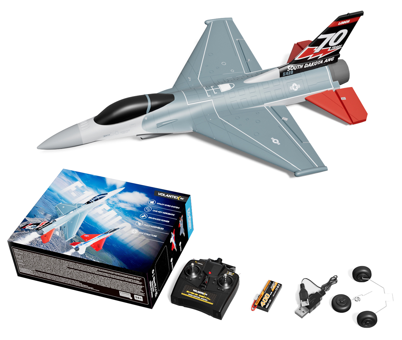 Volantex F16 Fighting Falcon Gyro Borstlös 4-K 400mm RTF - Bild 3