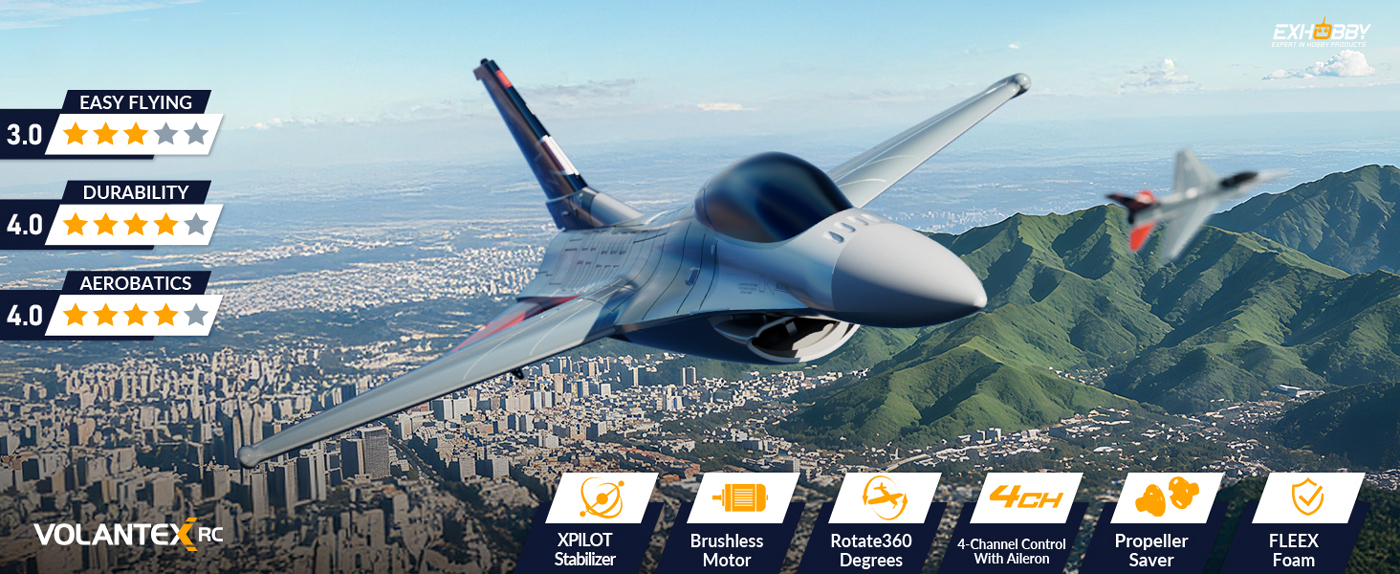 Volantex F16 Fighting Falcon Gyro Borstlös 4-K 400mm RTF - Bild 9
