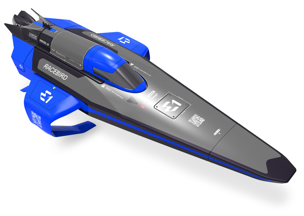 Joysway Racebird Lite E1 Hydrofoil 1/14 skala Elbåt RTR Blå