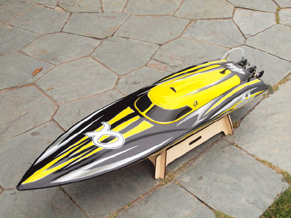 Joysway Alpha 1000mm Borstlös V-båt ARTR Gul - Bild 8