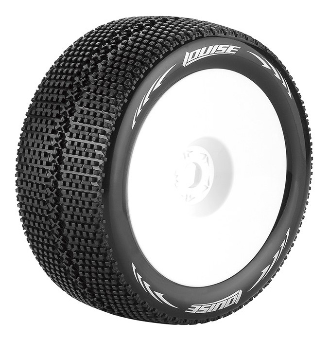 Louise T-TURBO Däck/Fälg 1/8 Truggy Soft Vit 2-pack - Bild 2