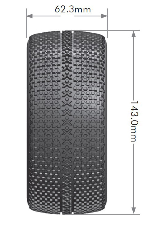 Louise T-TURBO Däck/Fälg 1/8 Truggy Soft Vit 2-pack - Bild 3
