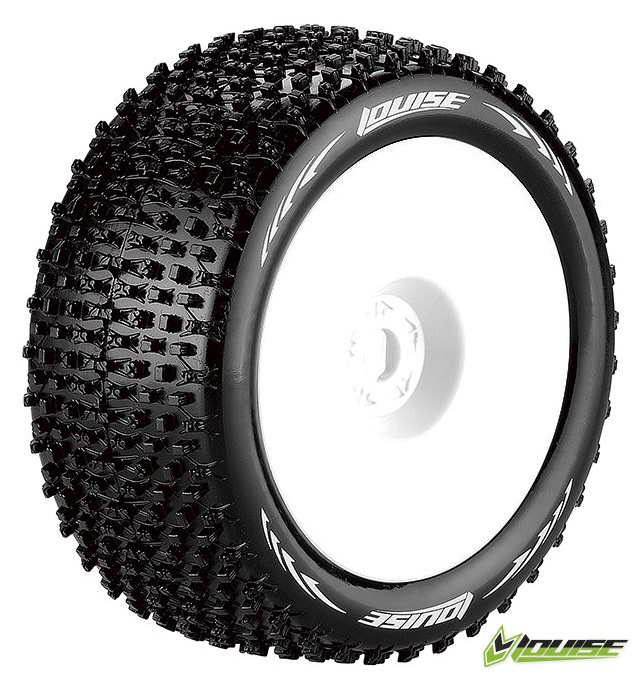 Louise T-PIRATE Däck/Fälg 1/8 Truggy Soft Vit 2-pack - Bild 2