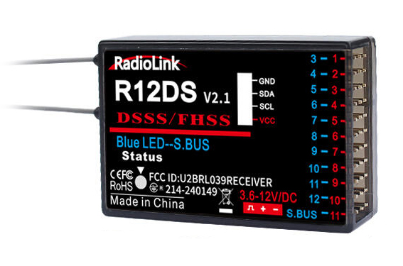 Radiolink R12DS 12-kanals Mottagare – 2.4GHz