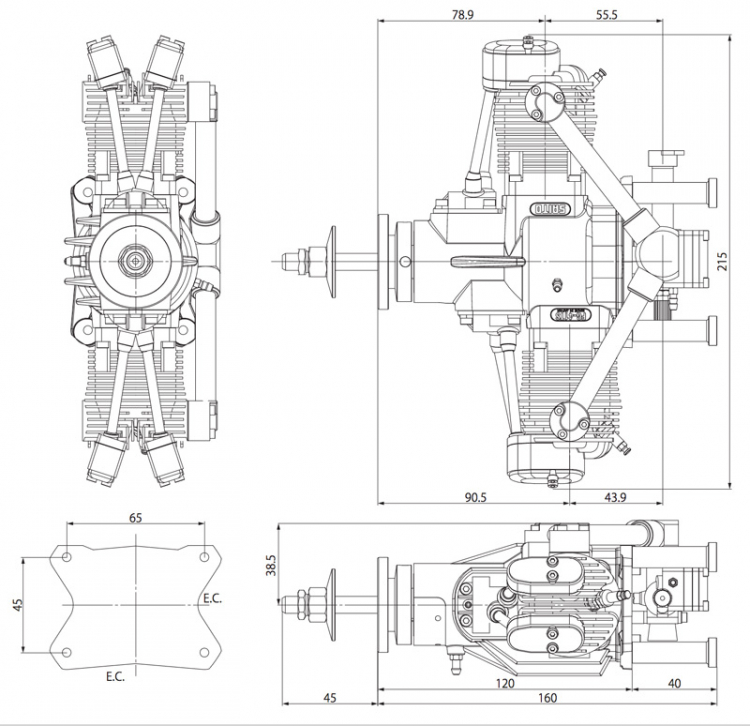 SAITO FG-41TS 41cc 4-takts Twin Bensinmotor - Bild 7
