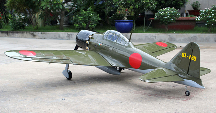 Seagull A6M Zero Fighter 15-20cc Gas ARF Fasta Landställ - Bild 5